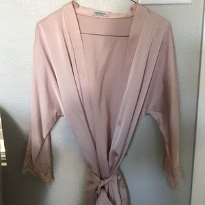 Light pink silk robe